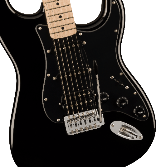 SQUIER Sonic Strat HSS, Maple Fing, Black Pickg, Black - Royal | Musiqi Alətləri mağazası