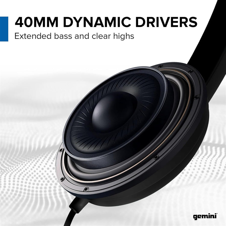 Gemini DJX-200 Professional DJ Headphones BK - Comfortable Studio