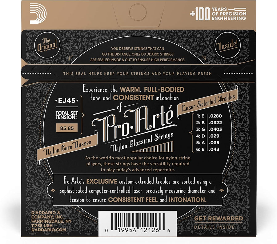 D'Addario EJ45 Pro-Arte Nylon Classical Guitar Strings - Royal | Musiqi Alətləri mağazası