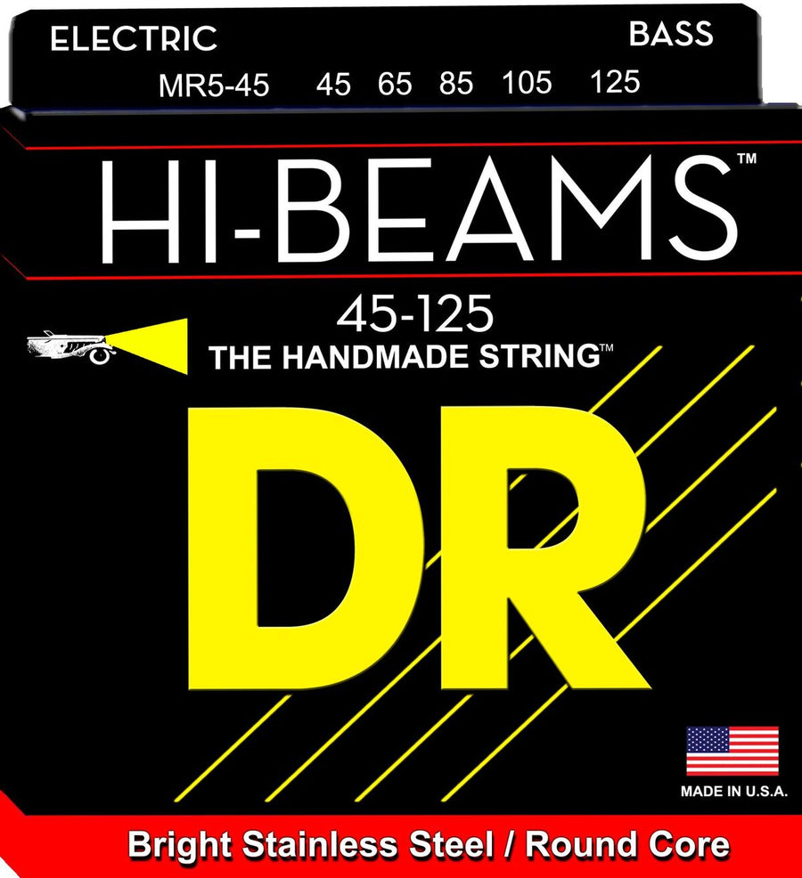 DR Hi-Beam MR5-45 Electric Bass Strings Medium 45-125, Full Set - Royal | Musiqi Alətləri mağazası