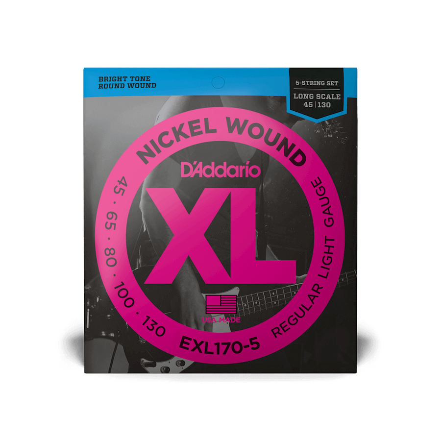 Daddario EXL170-5 45-130 Regular Light Long Scale 5-String Bass Strings 