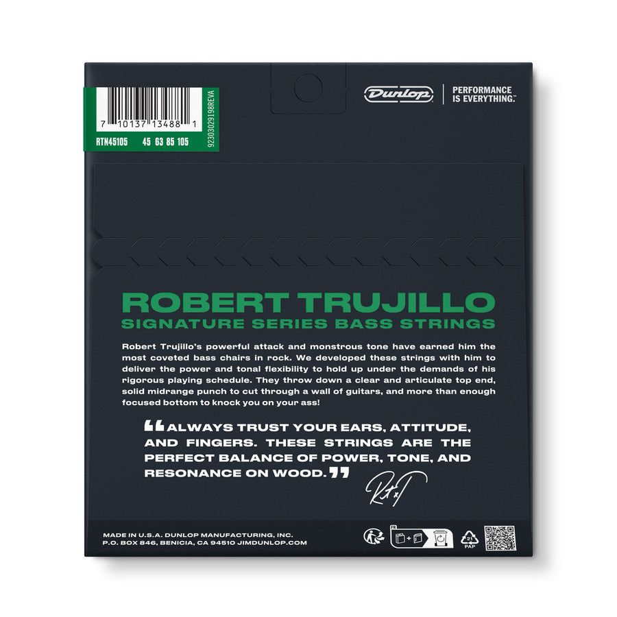 Dunlop ROBERT TRUJILLO NICKEL WOUND BASS STRINGS 45-105 RTN45105 - Royal | Musiqi Alətləri mağazası