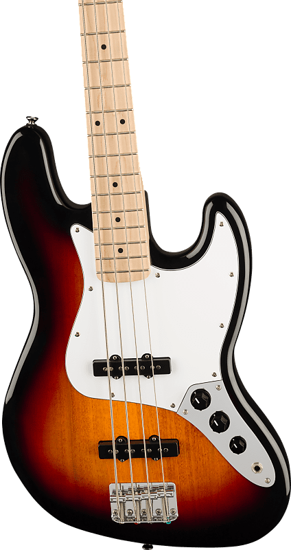 SQUIER Affinity Series Jazz Bass, Maple Fing, White Pickg, 3-Color Sunburst