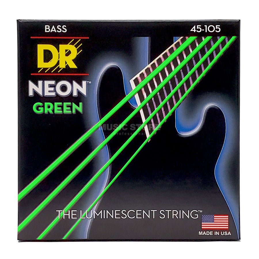 DR 4 Bass Strings 45-105 Hi-Def Neon Green Neon NGB-45 - Royal | Musiqi Alətləri mağazası