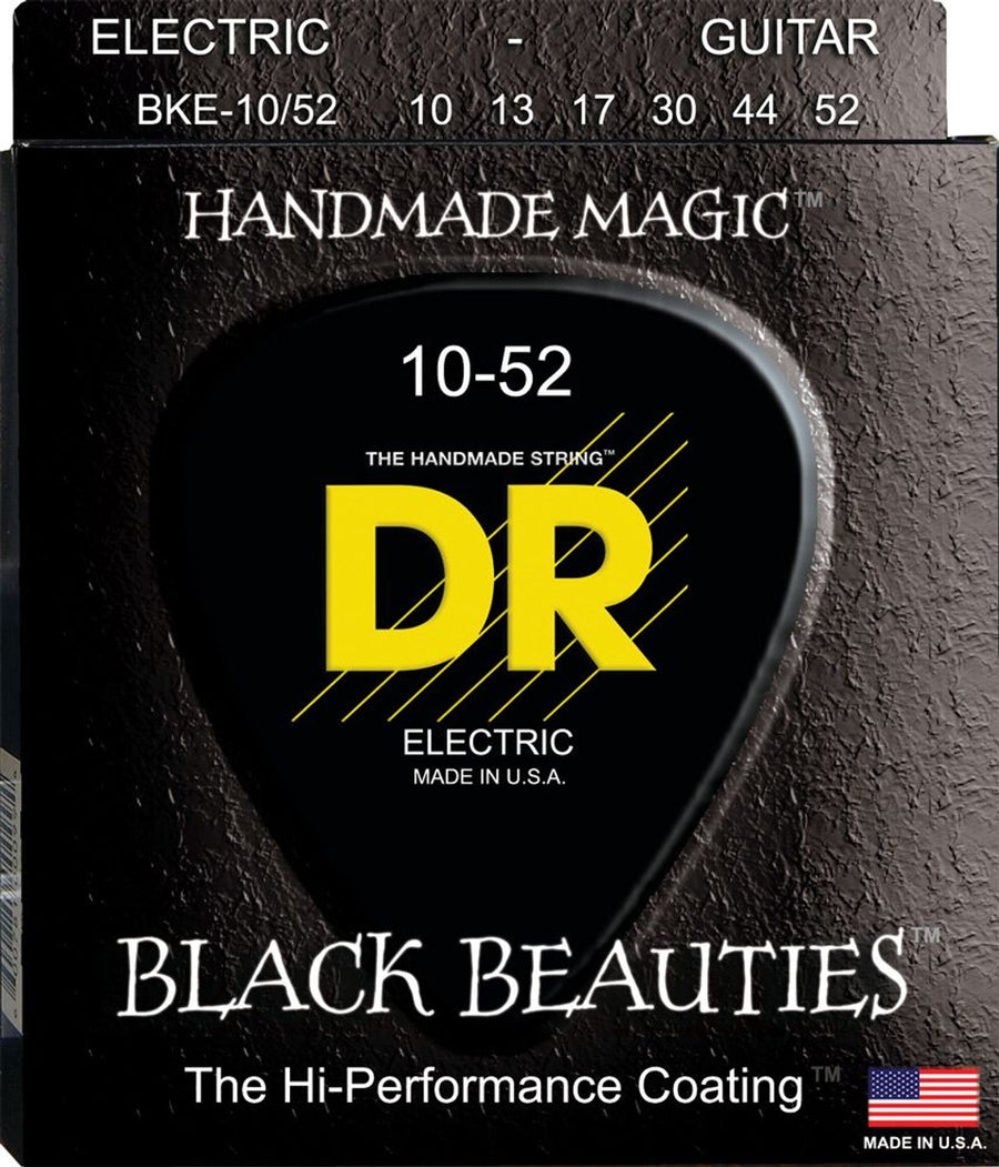 DR K3 Black Beauties Coated Electric Guitar Strings BKE-10/52 Big-n-Hvy 10-52 - Royal | Musiqi Alətləri mağazası