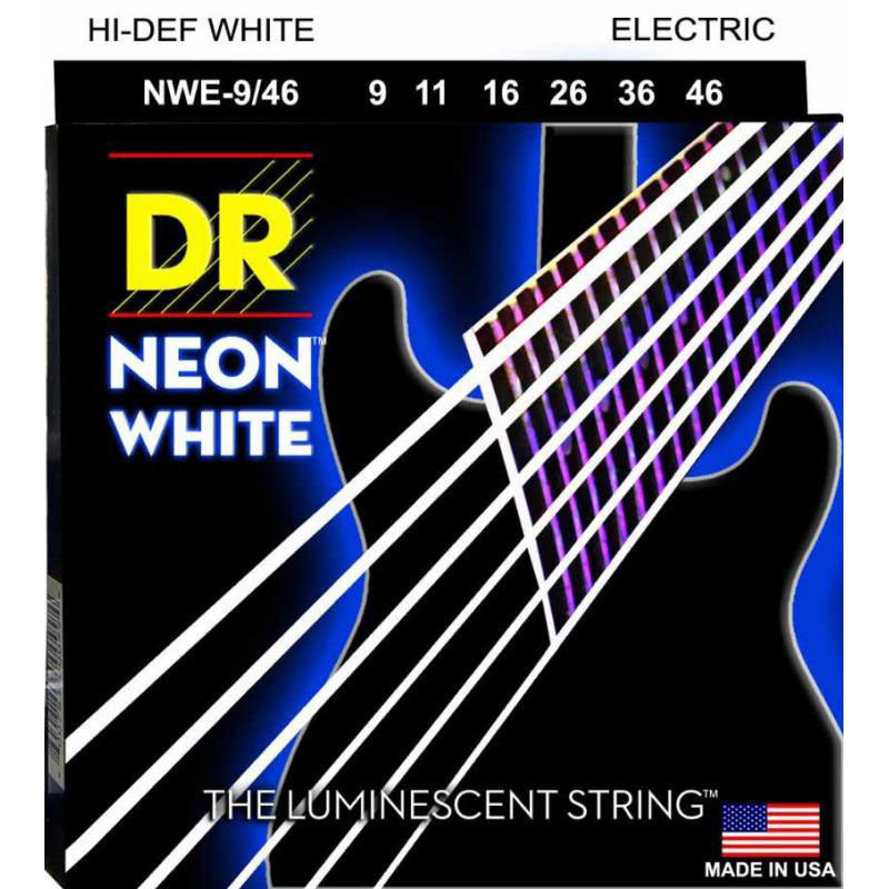 DR NWE-9/46 Hi-Def Neon White K3 Coated Light/Medium 9/46 - Royal | Musiqi Alətləri mağazası