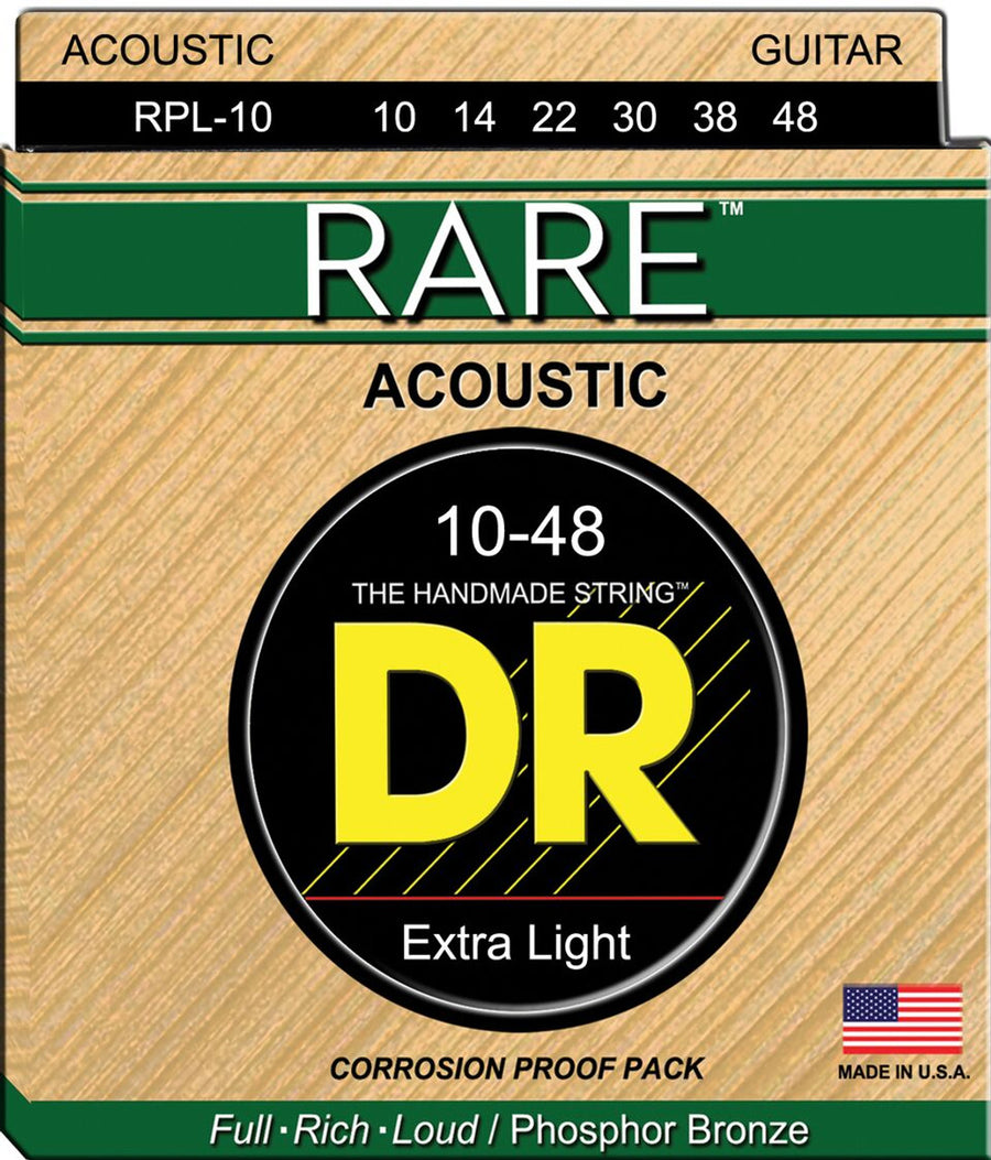 DR Rare Phosphor Bronze Acoustic Guitar Strings RPL-10 Extra Light 10-48 - Royal | Musiqi Alətləri mağazası