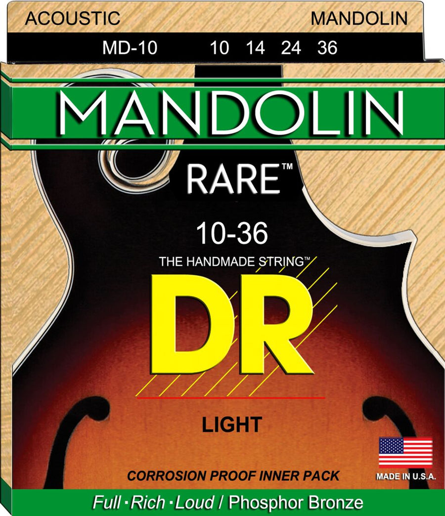 DR Rare Phosphor Bronze Mandolin Strings MD-10 Lite 10-36 - Royal | Musiqi Alətləri mağazası