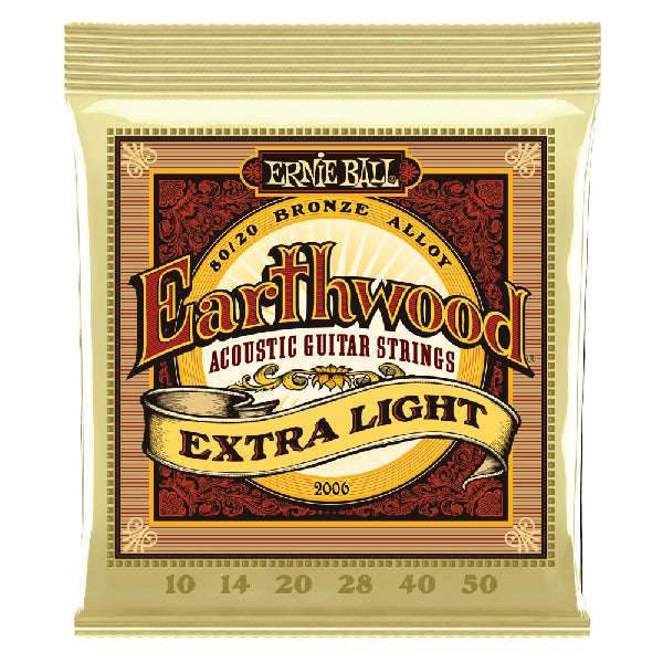 Ernie Ball P02006 - Earthwood Extra Light 80/20 Bronze Acoustic Guitar Strings - Royal | Musiqi Alətləri mağazası