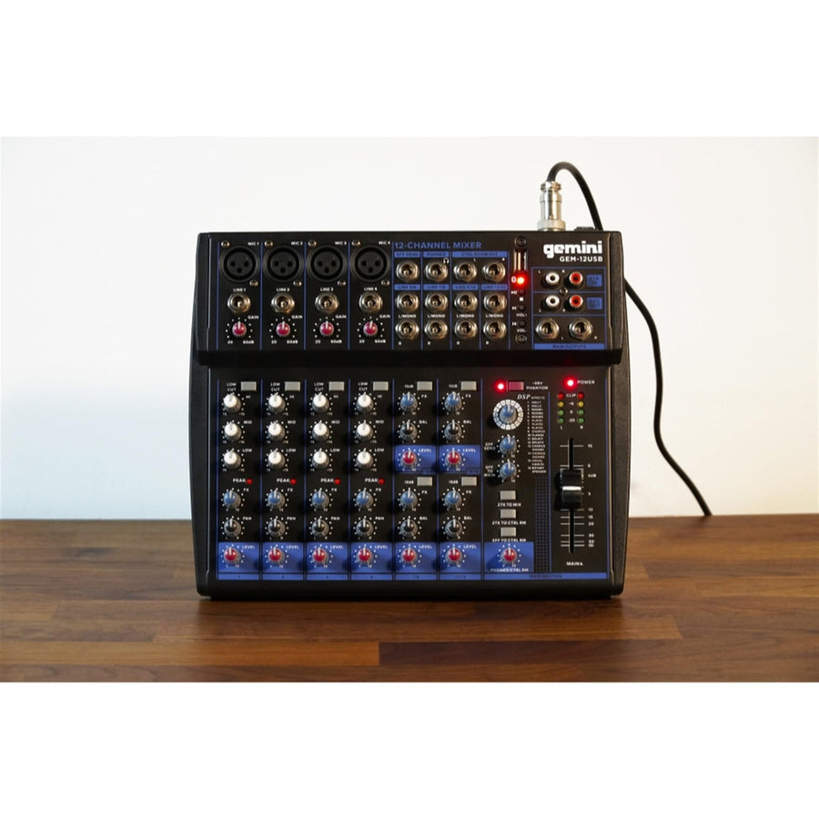 Gemini GEM-12USB Professional 12-Channel Bluetooth Audio Mixer