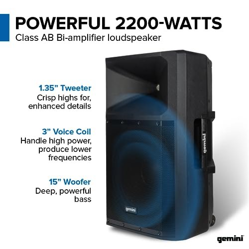 Gemini GSP-2200 High-Power Bluetooth PA Speaker - Professional Audio