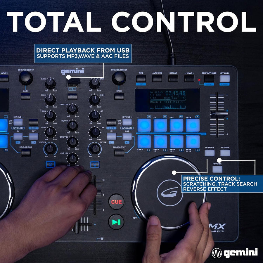 Gemini GMX Professional DJ Media Player - Two-Channel Portable