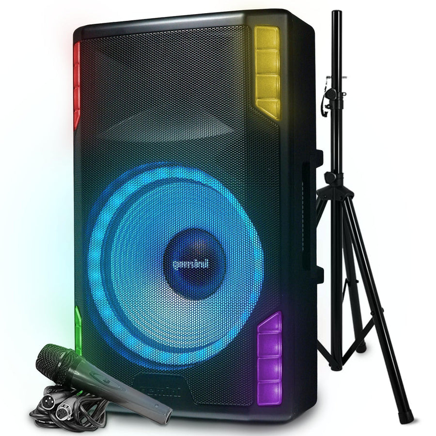 Gemini GSP-L5500PK 15" 2200W Powered PA Speaker RGB LED Bluetooth Mixer