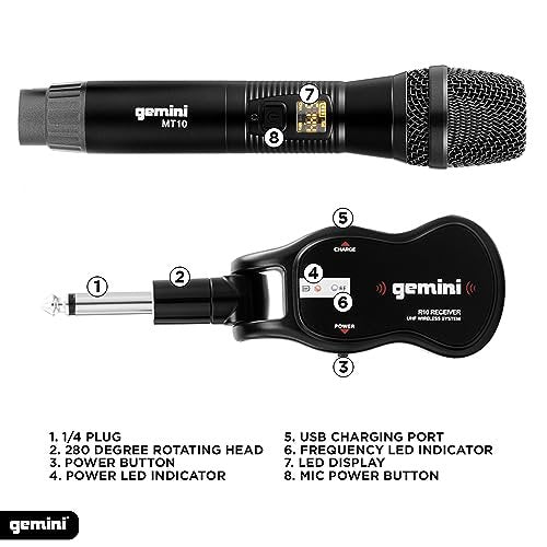 Gemini GMU-M100 Rechargeable UHF Wireless Microphone System