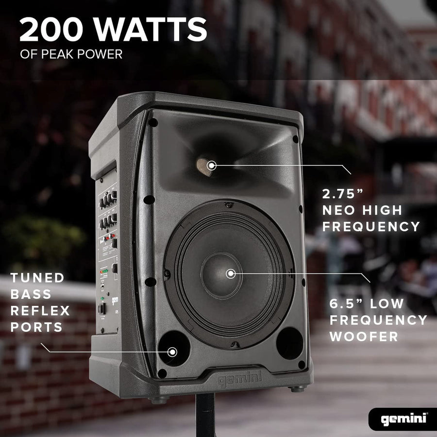 Gemini GPSS-650 Portable 200W Bluetooth PA Speaker - 12 Hour Battery