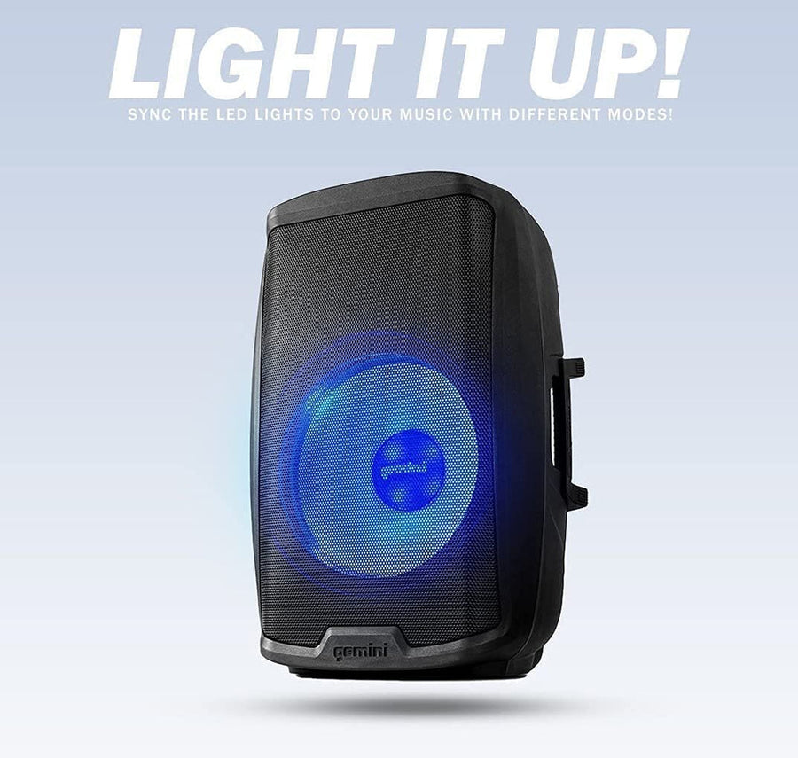 Gemini AS-2115BT-LT 2000W 15" Bluetooth PA Speaker with LED