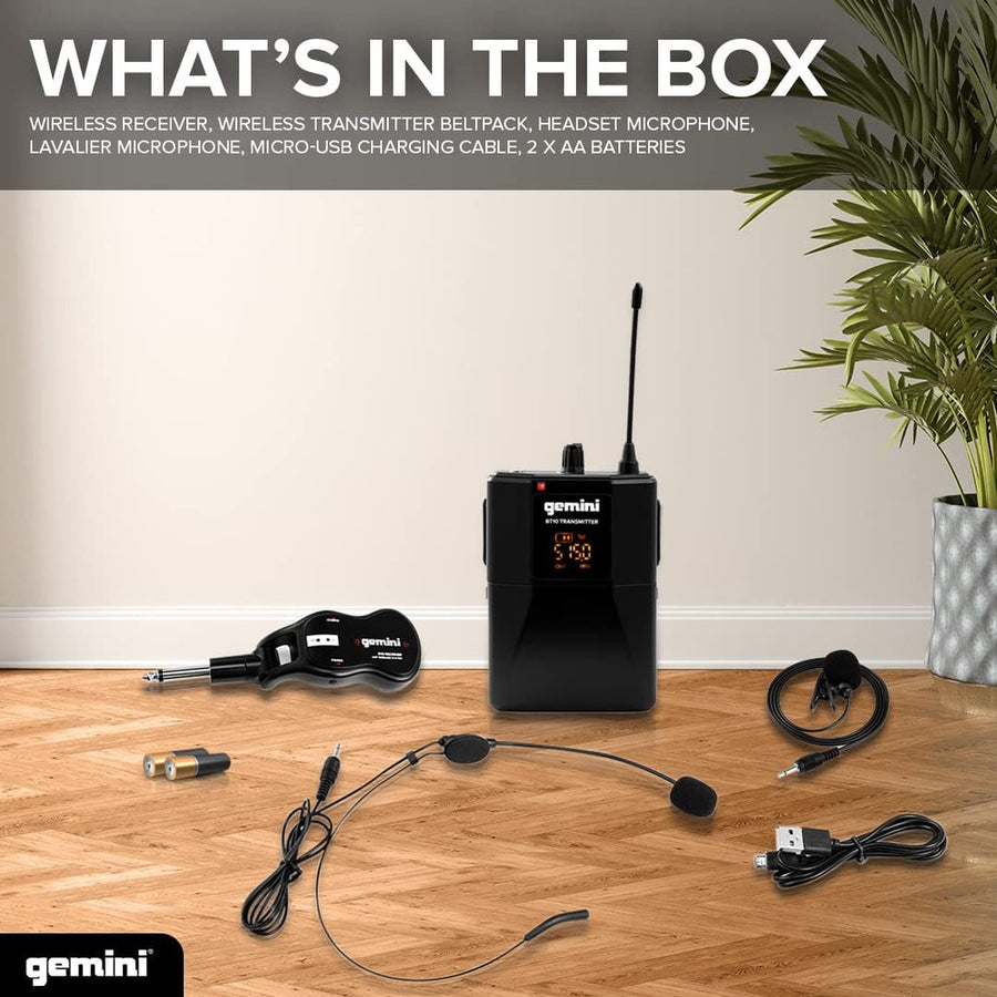 Gemini GMU-HSL100 Professional UHF Wireless Microphone System