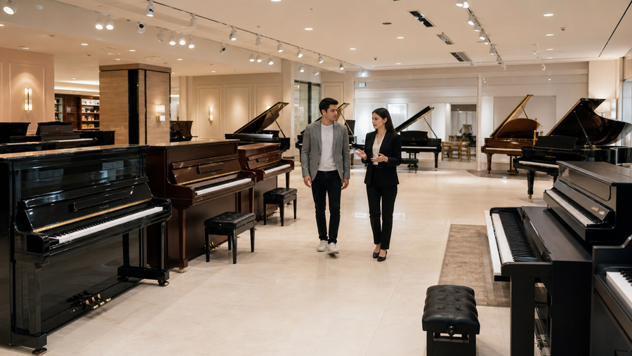 Dünya Piano Brendləri Bir Mağazada: Royal.az Niyə Piano Seçimini Daha Asan Edir? - Royal.az blog üçün özgün mağaza və müştəri şəkli