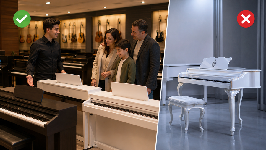Eyni Piano, Fərqli Ad: Private Label/Yığma Elektron Pianolarda Alıcı Nəyə Aldanır? - Royal.az blog üçün özgün mağaza və müştəri şəkli