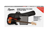 SQUIER Affinity Series Precision Bass PJ Pack, Maple Fing, Black, Gig Bag, Rumble 15