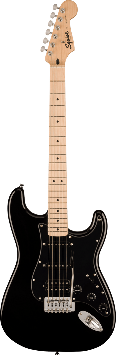 SQUIER Sonic Strat HSS, Maple Fing, Black Pickg, Black