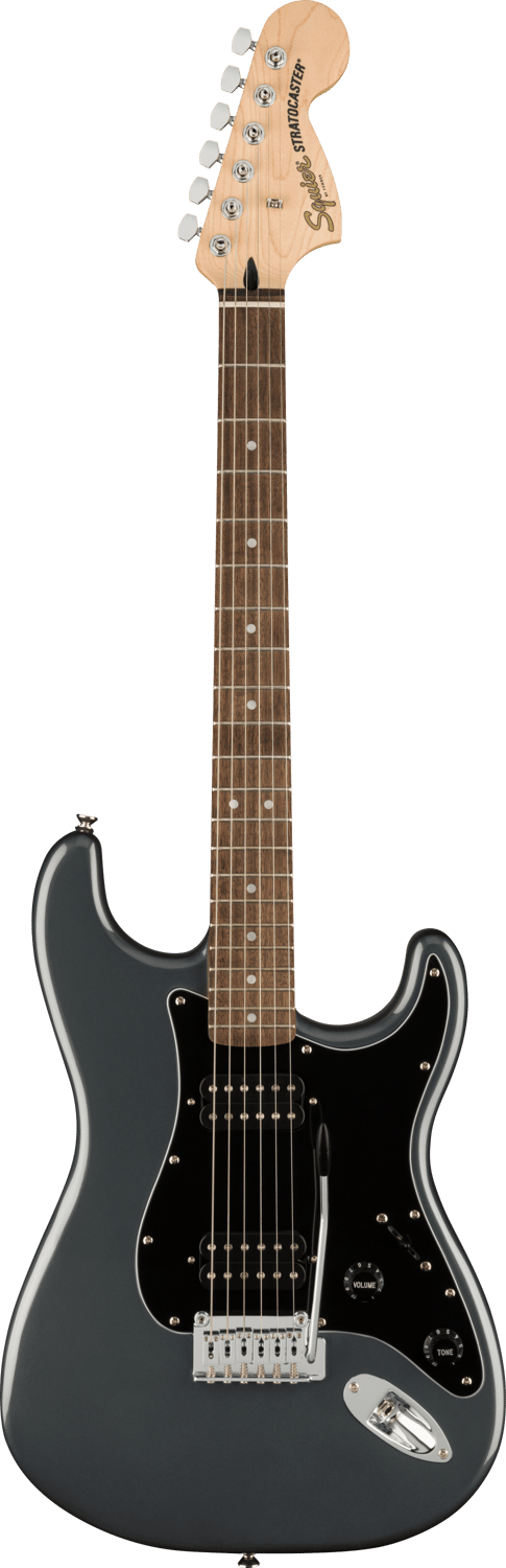 SQUIER Affinity Series Strat HH, Laurel Fing, Black Pickg, Charcoal Frost Metallic