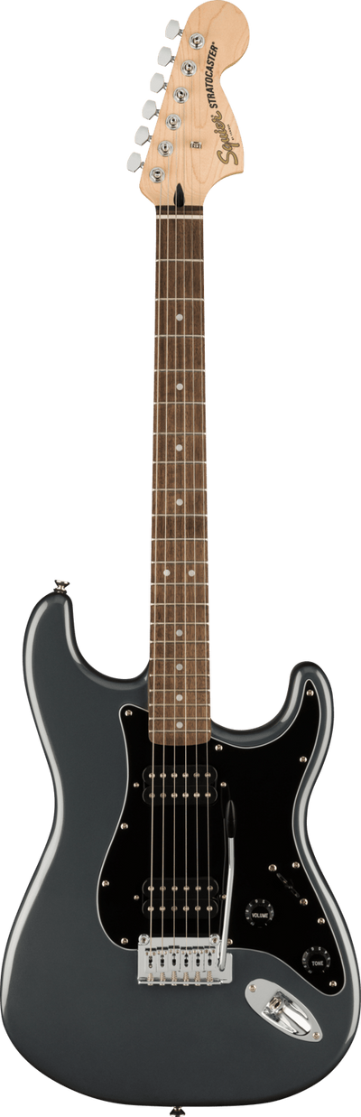 SQUIER Affinity Series Strat HH, Laurel Fing, Black Pickg, Charcoal Frost Metallic