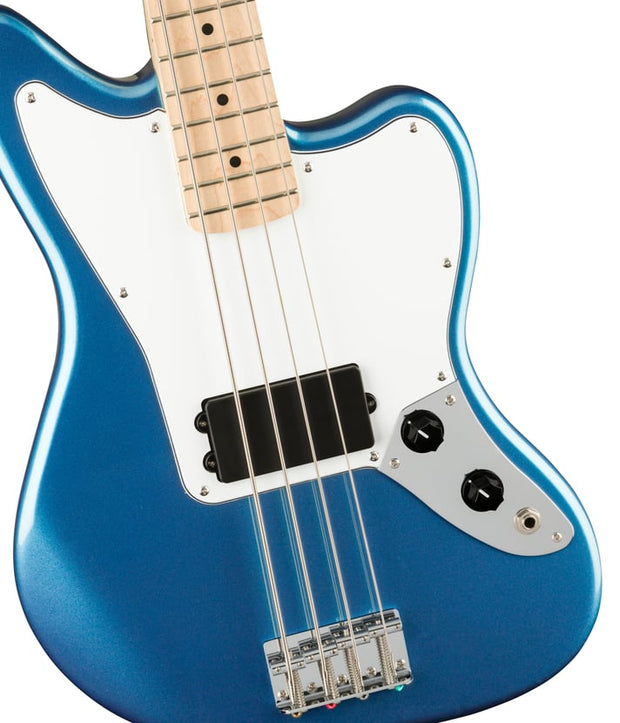 SQUIER Affinity Series Jaguar Bass H, Laurel Fing, Black Pickg, Charcoal Frost Metallic