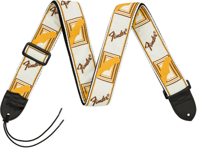 Fender Monogrammed Straps White/Brown/Yellow