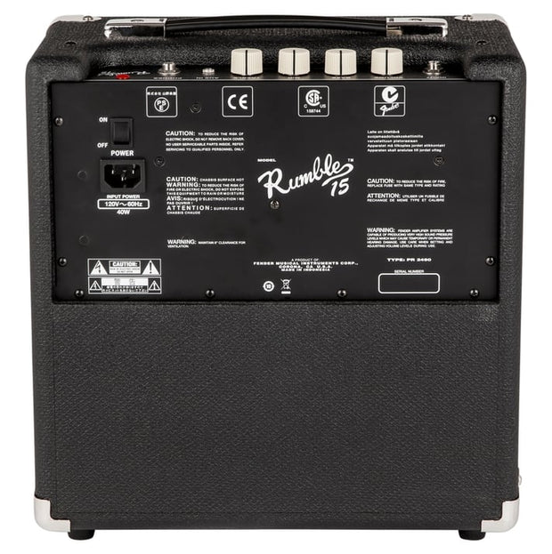 Fender Rumble 15 (V3) bass guitar combo (230V EUR, Black/Silver)