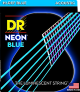 DR NBA-11 Hi-Def NEON Blue K3 Coated Custom Light Acoustic Guitar