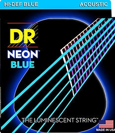 DR NBA-11 Hi-Def NEON Blue K3 Coated Custom Light Acoustic Guitar