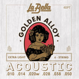 La Bella 40PT Golden Alloy – Extra Light 10-50
