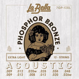Labella 7GP-12XL 12-String, Phosphor Bronze – Extra Light
