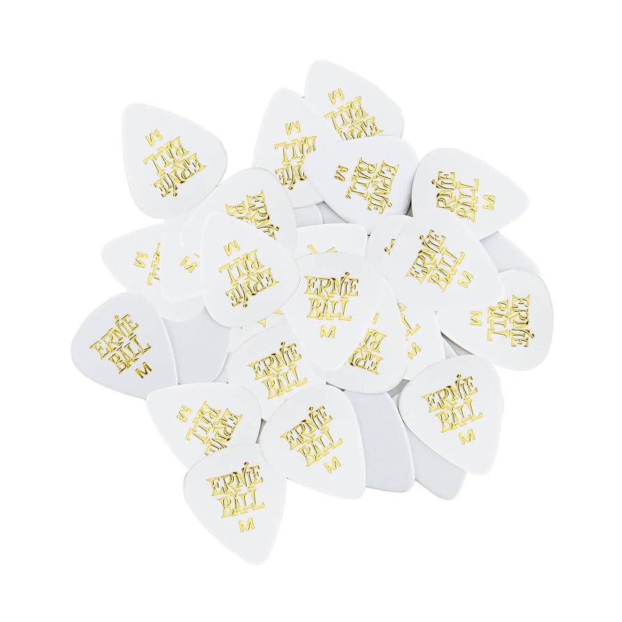 ERNIE BALL P09111 MEDIUM WHITE CELLULOSE PICKS