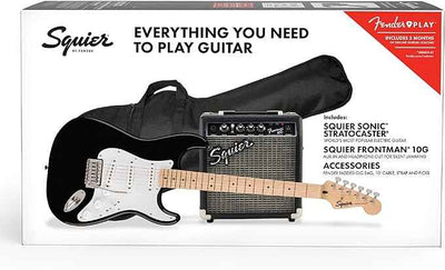 Fender Sonic Stratocaster Pack Maple Fingerboard, Black, Gig Bag, 10G-230V EU 