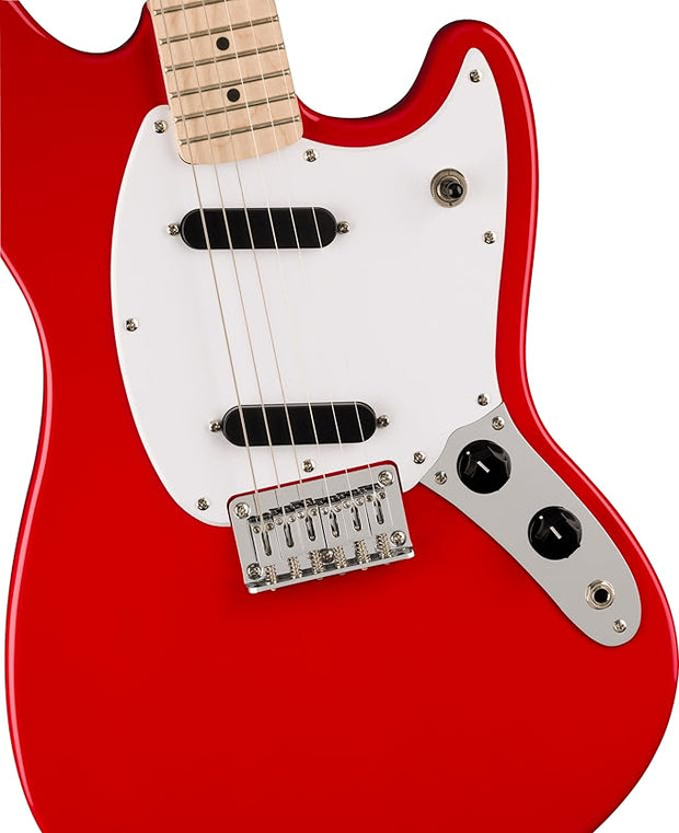 SQUIER Sonic Mustang, Maple Fing, White Pickg, Torino Red