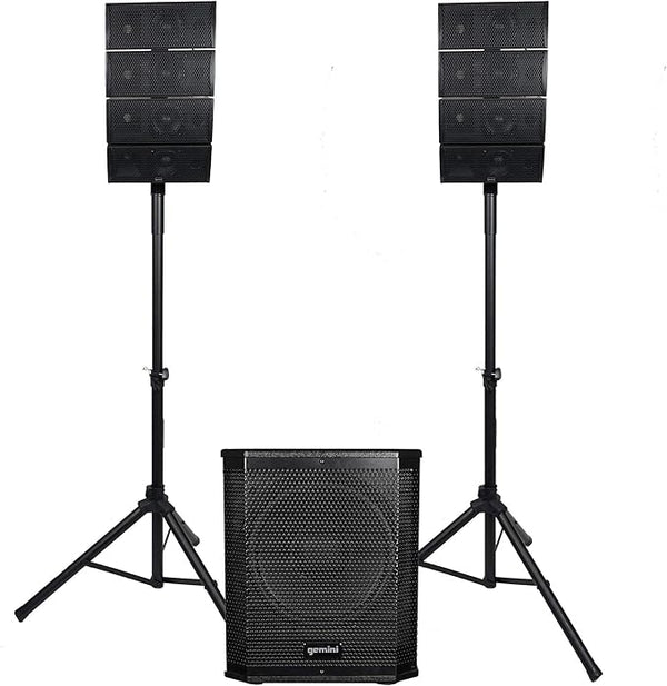 Gemini Portable 4X4 Line Array PA Speakers System With 12" Subwoofer, LRX-448 (LRX)
