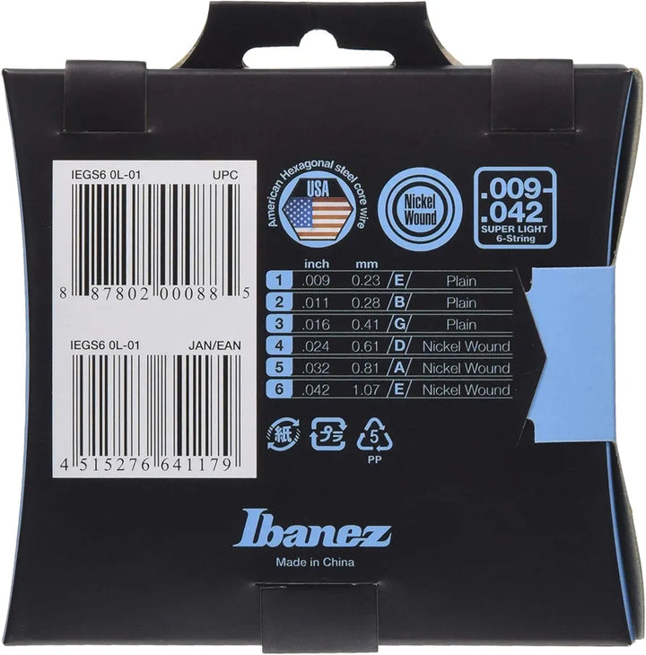 İbanez IEGS6 Electric Guitars Strings-Super Light Gauge - Royal | Musiqi Alətləri mağazası