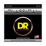 DR Medium Silver-Plated Nylon Classical 028 .032 .040.029 .034 .042,3-CN-M