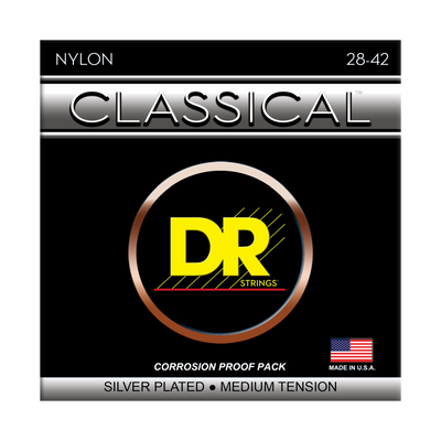 DR Medium Silver-Plated Nylon Classical 028 .032 .040.029 .034 .042,3-CN-M