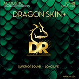 DR DA8-10 DRAGON SKIN+ Coated 80/20 Bronze Acoustic Guitar Strings Extra Light 10-48