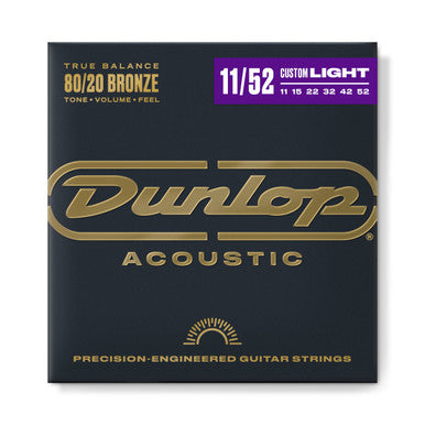 Dunlop 80/20 BRONZE ACOUSTIC GUITAR STRINGS 11-52 DAB1152