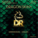 DR DAP-10 DRAGON SKIN+ Coated Phosphor Bronze Acoustic Guitar Strings Extra Light 10-48