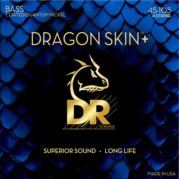 DR DBQ-45 DRAGON SKIN+ Coated Quantum Nickel 4-String Electric -String Electric Bass Strings Medium 45-105