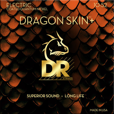 DR DEQ-10/52 DRAGON SKIN+ Coated Quantum Nickel Electric Guitar Strings Medium to Heavy 10-52