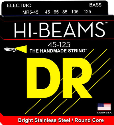 DR Hi-Beam MR5-45 Electric Bass Strings Medium 45-125, Full Set