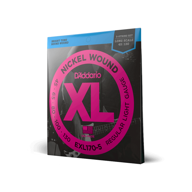 Daddario EXL170-5 45-130 Regular Light Long Scale 5-String Bass Strings&nbsp;