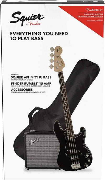 FENDER Squier Affinity Series™ Precision Bass® PJ, Laurel Fingerboard, Black Pickguard, Charcoal Fro