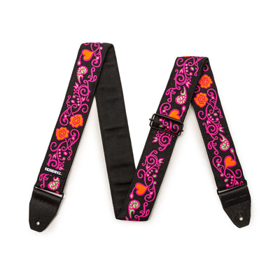 Dunlop JIMI HENDRIX™ BLACKLIGHT MONTEREY PINK STRAP JH22